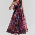 Indus Floral One-Shoulder Organza Dress - Image 4
