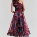 Indus Floral One-Shoulder Organza Dress - Image 3